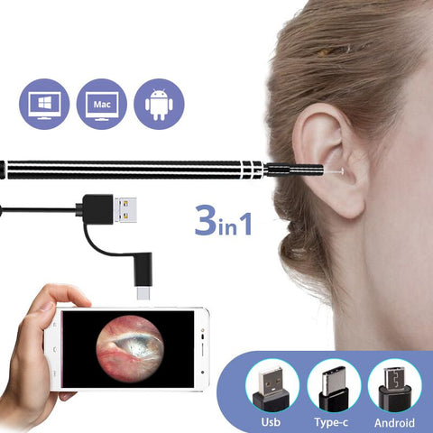 3 in 1 USB Ear Cleaning Endoscope with HD Visual Ear Spoon