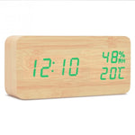 Wood Electronic Multifunction LED Display Desk Clock