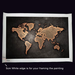 Huge Black World Map Paintings Print On Canvas