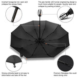 Wind Resistant Folding Automatic Umbrella