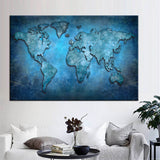 Huge Black World Map Paintings Print On Canvas