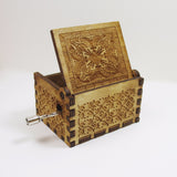 Antique carved wooden music box