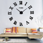 Large Roman Mirror Fashion  Quartz Clocks