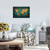 Huge Black World Map Paintings Print On Canvas