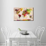 Huge Black World Map Paintings Print On Canvas