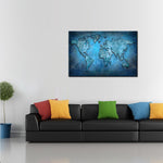 Huge Black World Map Paintings Print On Canvas