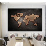 Huge Black World Map Paintings Print On Canvas