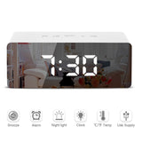 LED Mirror Digital Snooze Table Clock