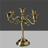 Silver/Gold/Bronze/Black 3-Arms Metal Pillar Candle Holders