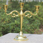Silver/Gold/Bronze/Black 3-Arms Metal Pillar Candle Holders