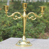 Silver/Gold/Bronze/Black 3-Arms Metal Pillar Candle Holders