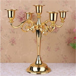 Silver/Gold/Bronze/Black 3-Arms Metal Pillar Candle Holders