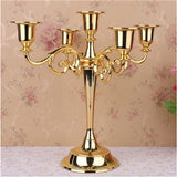 Silver/Gold/Bronze/Black 3-Arms Metal Pillar Candle Holders