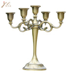 Silver/Gold/Bronze/Black 3-Arms Metal Pillar Candle Holders