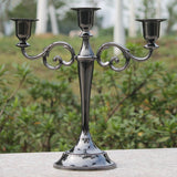 Silver/Gold/Bronze/Black 3-Arms Metal Pillar Candle Holders